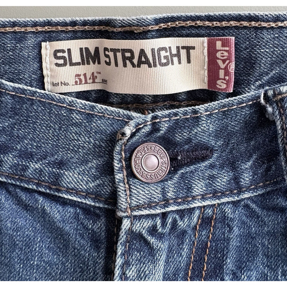 LEVIS 514 Slim Straight Jeans 30x32 Blue Medium Wash Cotton Denim Casual Pants - Picture 2 of 14